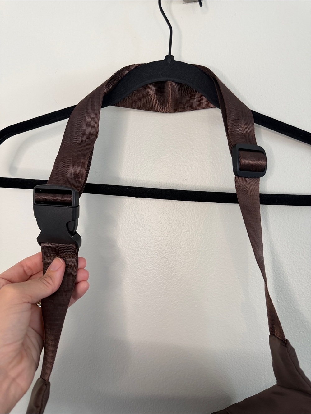 The Foldie Crossbody Bag NWT Travel Purse Nylon Brown - Picture 4 of 9